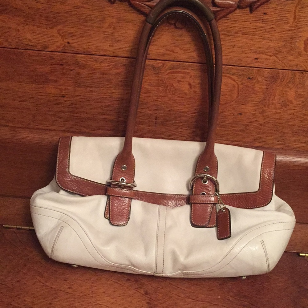Coach white & Brown Soho bag